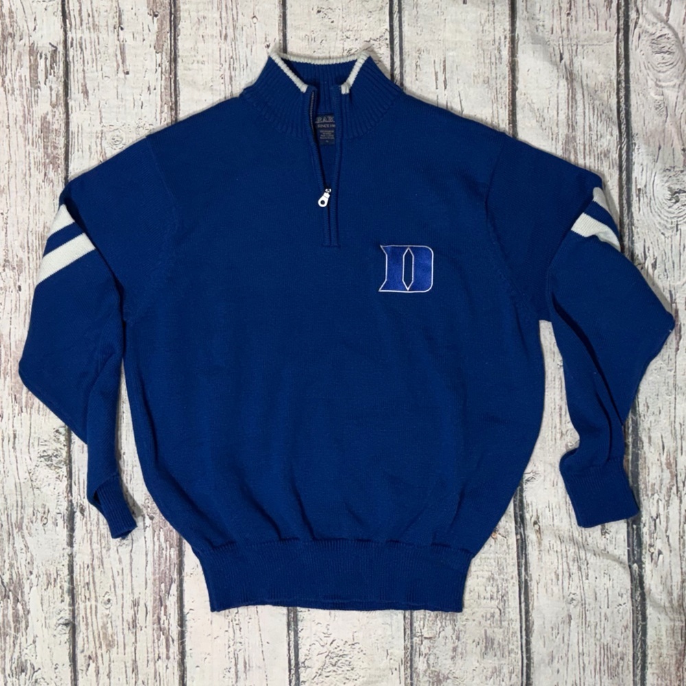 Duke Blue Devils NCAA Collegiate ACC Knit 1/4 Zip Up Mens Sweater Sports